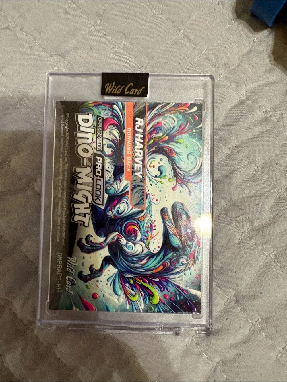Dino might Football rj Harvey Trading Card in Protective Case